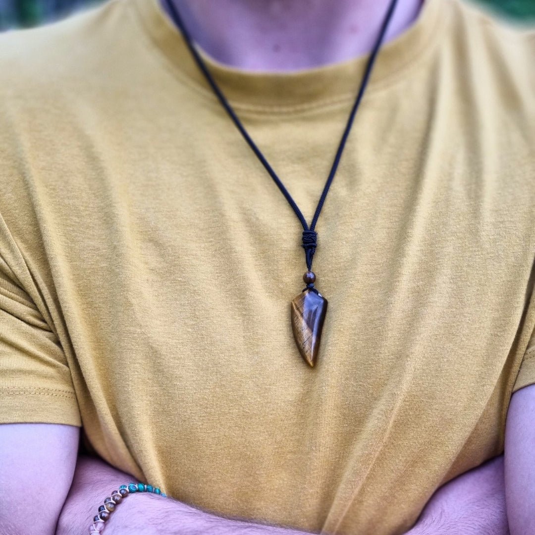 Natural Gemstone Wolf Tooth Necklace - Aventurinne