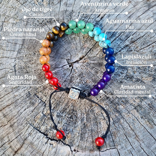 Pulsera de cristales curativos 7 chakras AURA - Aventurinne